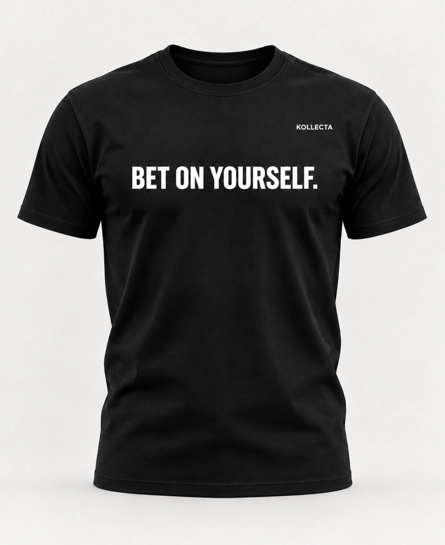 Bet On Yourself Tee, Black (Front Print)