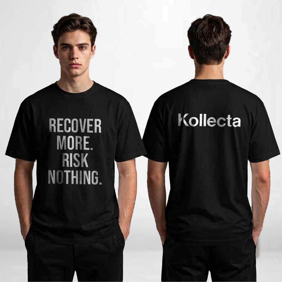 Recover More. Risk Nothing. Tee — Black