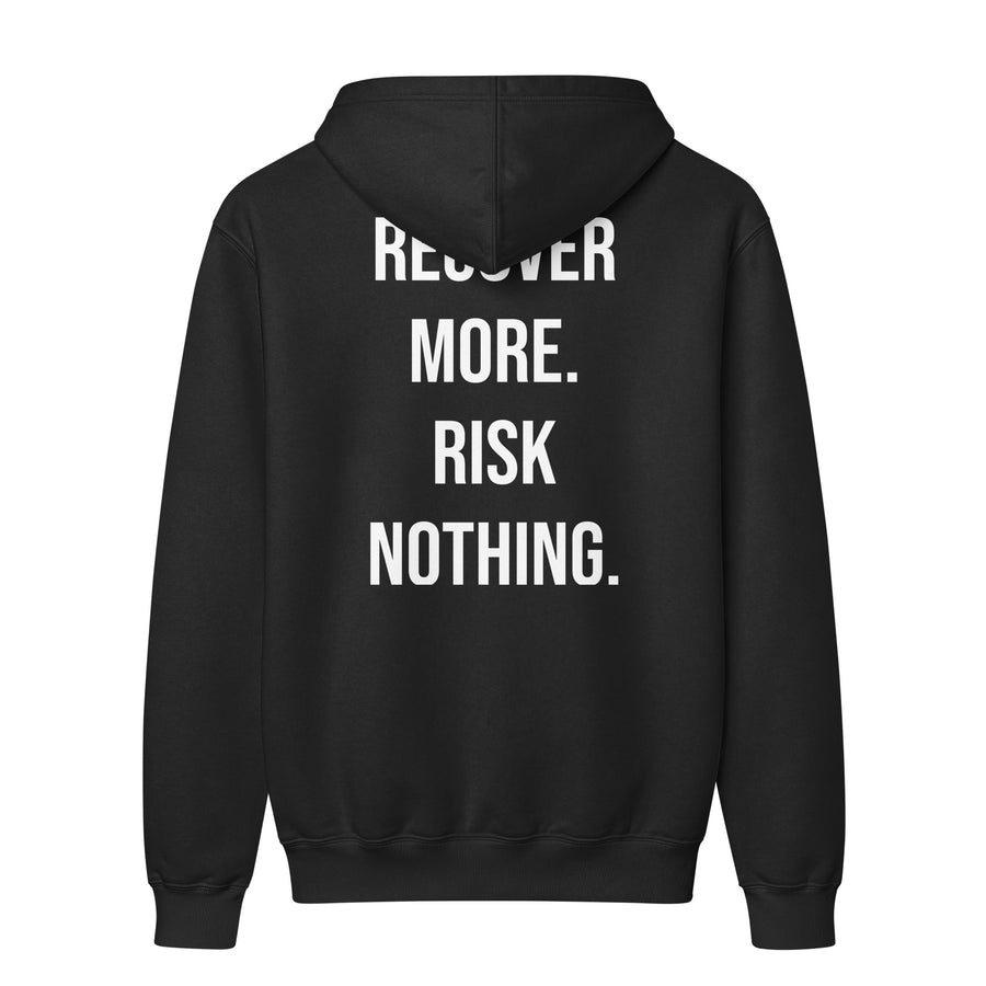 Recover More. Risk Nothing. Hoodie, Black
