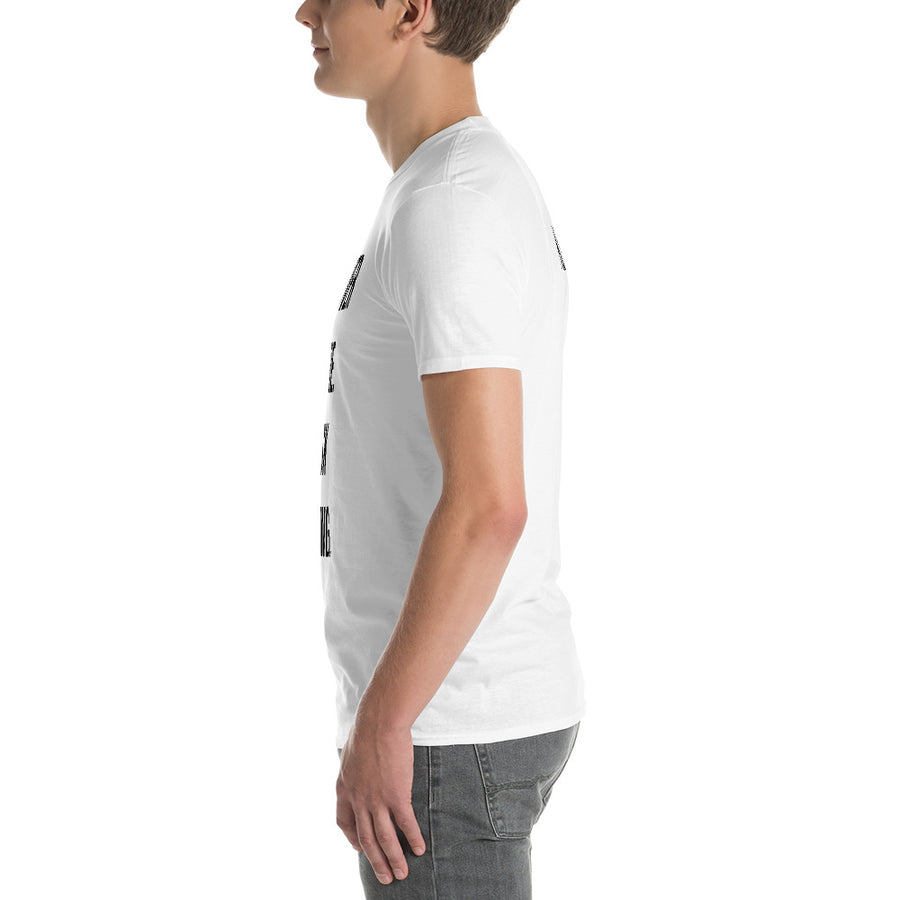 Recover More. Risk Nothing. Tee, White (Front Print)