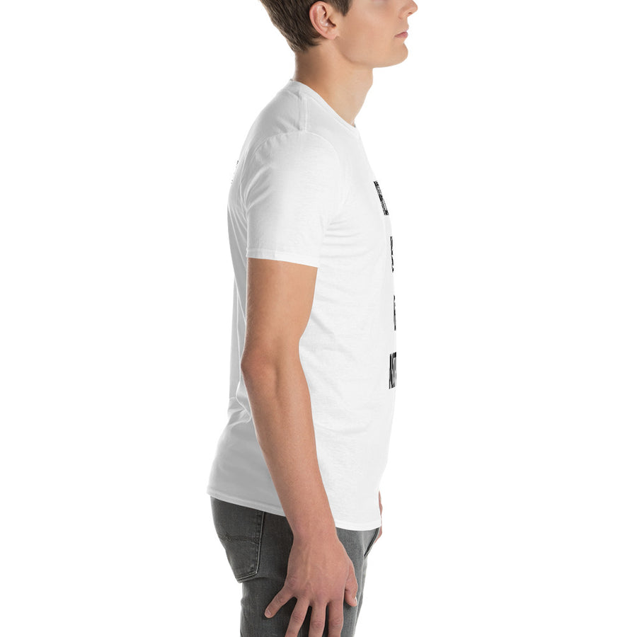 Recover More. Risk Nothing. Tee, White (Front Print)